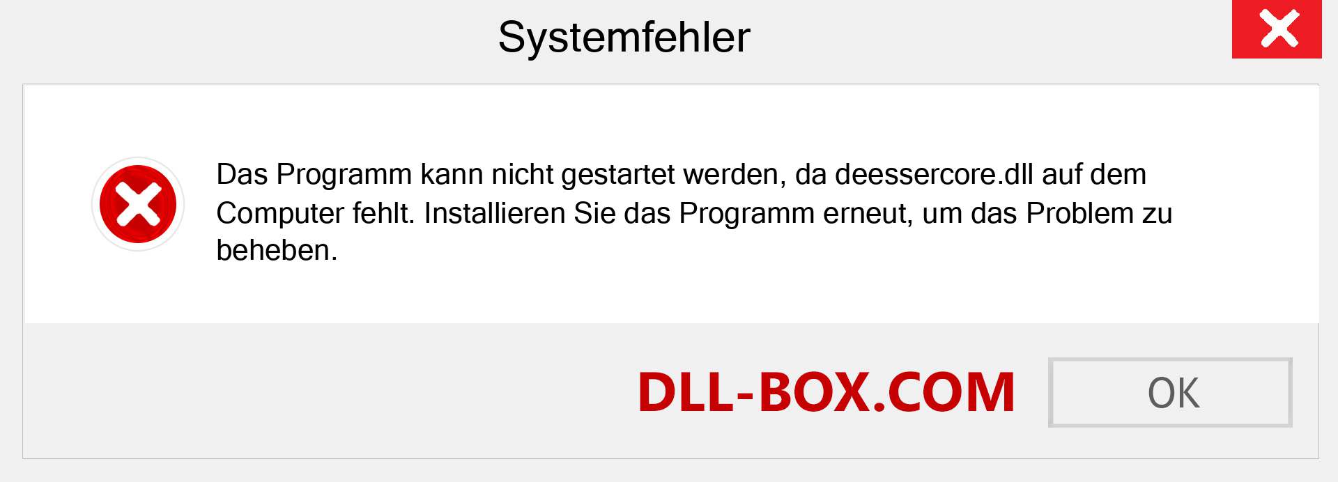 deessercore.dll-Datei fehlt?. Download für Windows 7, 8, 10 - Fix deessercore dll Missing Error unter Windows, Fotos, Bildern